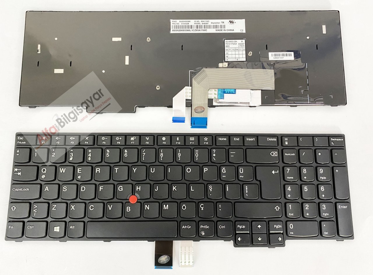 Lenovo ThinkPad E570, E575, E575C 20H5 20H6 20H7 20H8 model SN5357 SN20K9336 fRU : 01AX228 tp00084a  Klavye Tuş Takımı