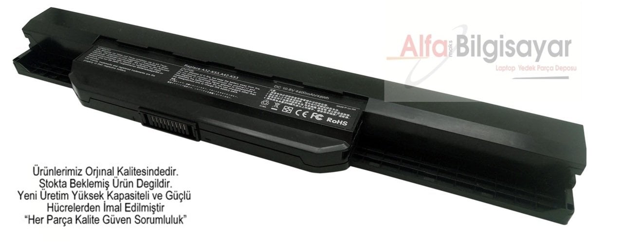 Asus K53 x54 k54 X54C K53E K53S K53SD K53SV K53SJ K53B K53BY K53F K53J A53 A53F A53e A53S A53SV A53BY A53SD A53C A53B A53J A53JA A53JB A53JC A53JE A53JH A53JQ A53JR A53JT A53JU A53SJ X53 X53S X53SV X53B K53 K53T K53TA K53U K53Z A53T A53U A53Z Batarya pil