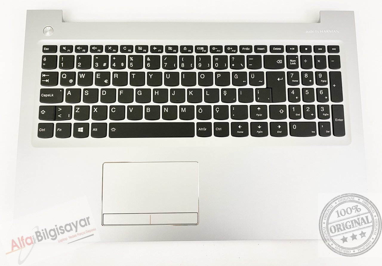 Lenovo ideapad Işıklı Silver Gri Renk 310-15ABR, 80ST, 310-15ISK, 310-15IAP, 80TT, 310-15IKB, 80TV, 310-15ISK, 80SM, 80UH AP10T000700, 5CD0135822, AP10T000C00,  510-15ISK, 80SR, 510-15IKB 80SV,  Klavyeli Üst Kasa - Palmrest Takım