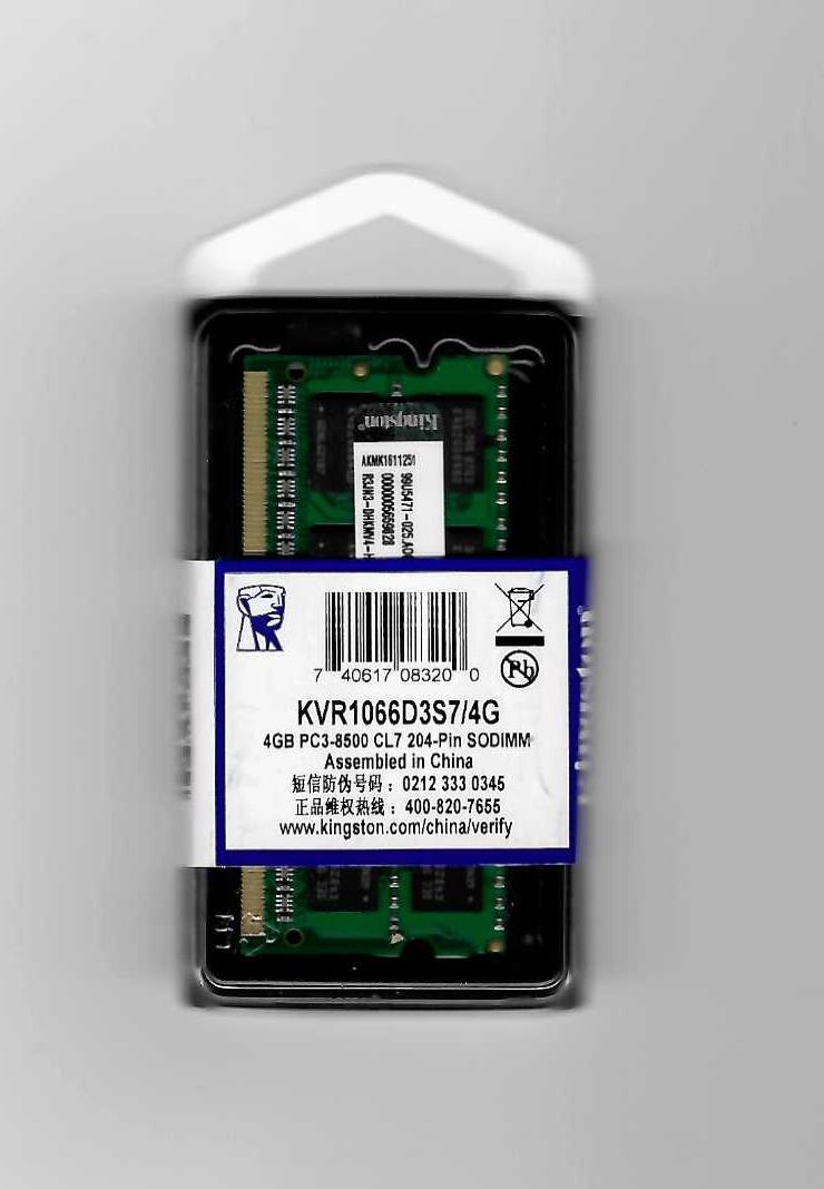 4GB DDR3 1066mhz Laptop Memory Ram  Notebook Ram Bellek KVR1066D3S7/4G 1.5V