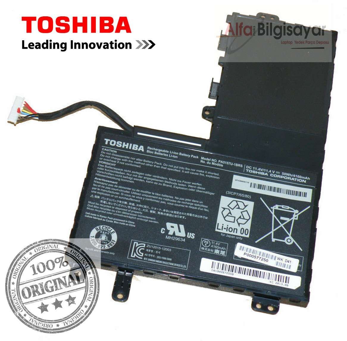 Orjınal TOSHIBA Satellite U50 U50-A U50D U50D-A U50D-A018 U50T U50T-A M40-A M50-A M40T E45T U40T PA5157U-1BRS 4160mAh 50Wh Batarya