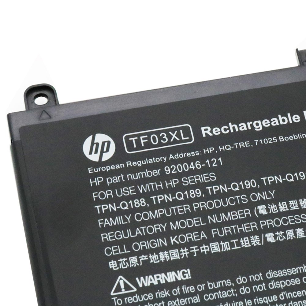 HP Orjınal TF03XL 14-BF 14-bp 14-BK 15-CC 15-CD 15-CK, 17-AR x360 14-cd HP TPN-Q188, TPN-Q189, TPN-Q190, HP TPN-Q191, TPN-Q192, TPN-Q196 920046-121, 920046-421  920046-541, 920070-855  HSTNN-IB7Y, HSTNN-LB7J HSTNN-LB7X, HSTNN-UB7J Batarya Pil Hp rmn: tpn-