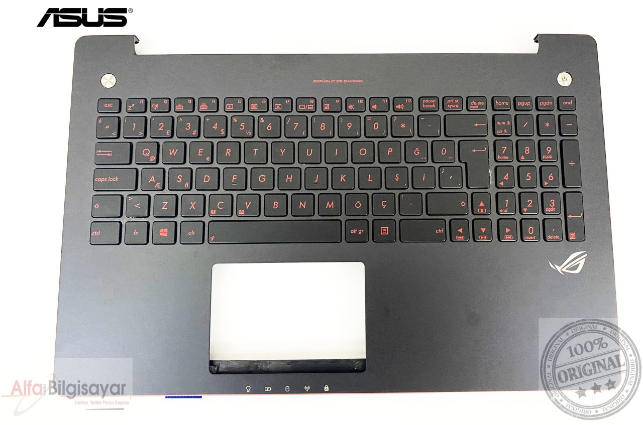 Asus N550 N550L N550J N550JK N550JV N550JX Rog G550J G550JK G550JX Q550, Q550L Q550J Q550JK Q550JX Üst kasa Aydınlatmalı ışıklı klavye