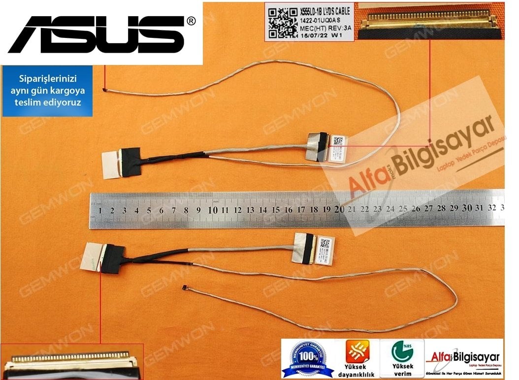Asus X555L K555L K555LN   Led Lvds Lcd Data Flex Kablo Part