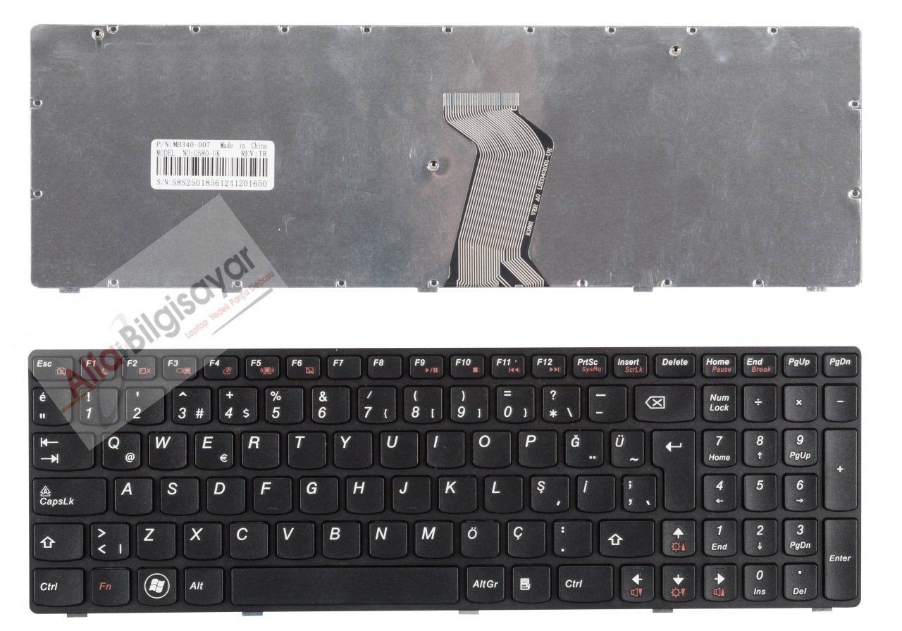 Lenovo ideapad G580, G585 G585a, G585al, G585e Z580 Z585 Z580a Z585a 20135 20152  20150, 20137, 20157 22189, 22689  N580, N581, N585, N586 (T4G8-TUR) 20182 20183 20179 20180 20184 20181 Klavye Tuş Takımı