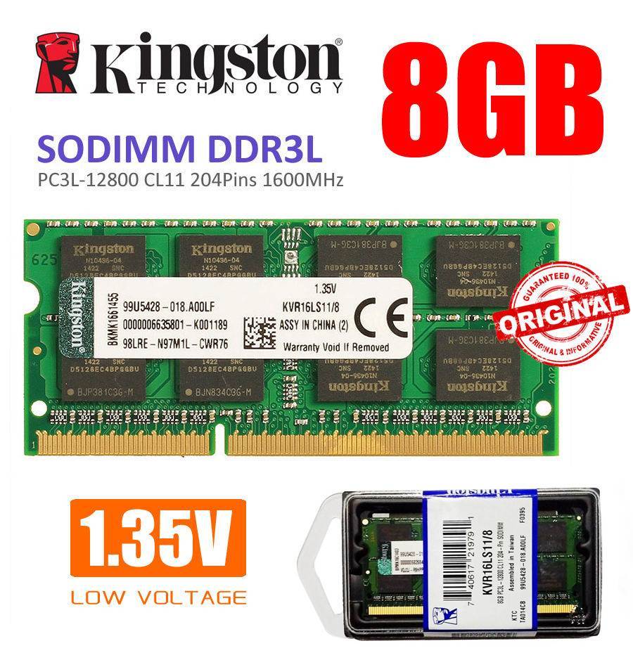 8GB Ddr3L Low Ram 1.35v kvr16ls11/8 Kingston DDR3L 12800 - 1600MHz CL11 LV DR 2Rx8 Notebook Bellek-Ram KVR16LS11/8 1.35v Low Voltaj  Ram Laptop Memory Notebook Bellek