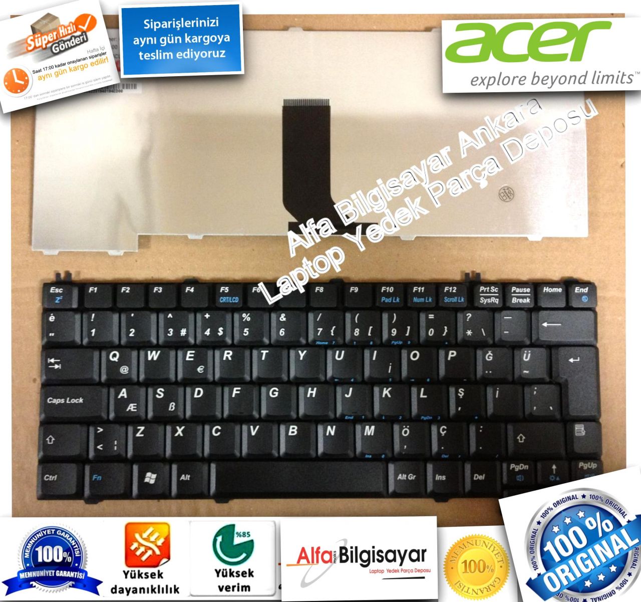 Acer Aspire 2000, 2010, Travelmate 290, 291, 292, 2350, 4050 Byron, Escort, Vestel CL50, CL51 Klavye
