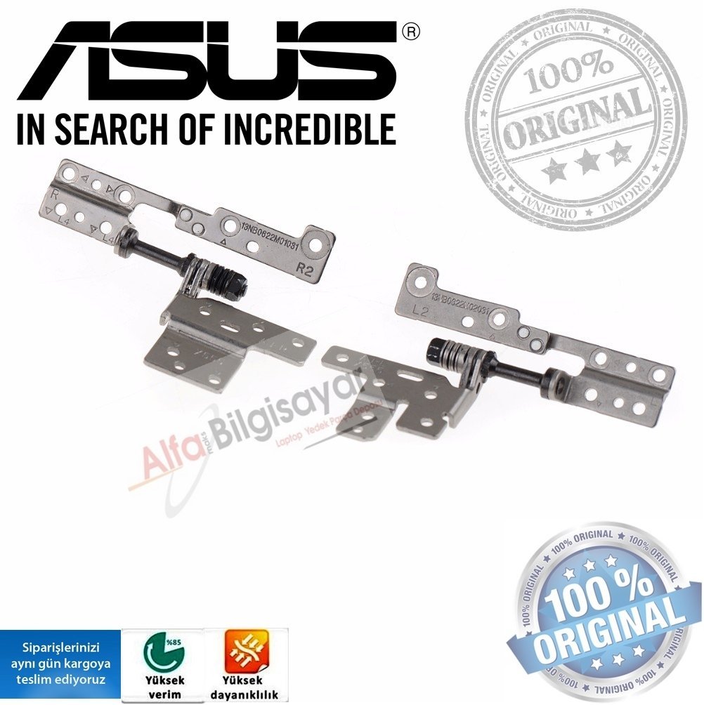 Asus X554, X555, X554L, X554LA, X554LD, X554LI, X554LJ, X554LN, X554LP, x554UA, X554UQ X555 X555DA X555DG X555LA, X555LB, X555LD, X555LF, X555LI, X555LJ, X555LN, X555LP, X555UA, X555UB, X555UF, X555UJ, X555YI   Menteşe Takımı Sag Sol