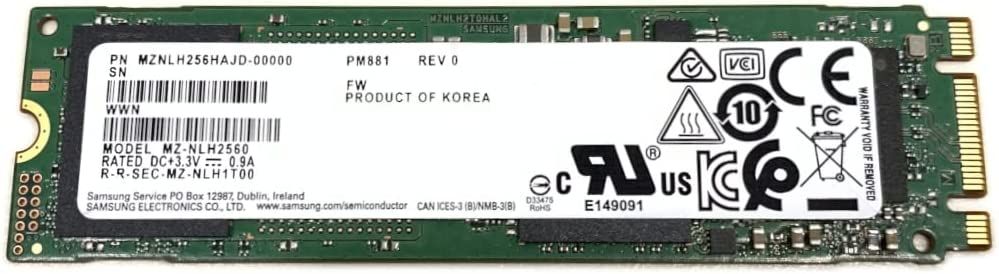 Samsung Ssd M2 256gb MZ-NLH2560 MZNLH256HAJD-00A00 PM881 M2 2280 Sata 6 Gb/s M2 Harddisk