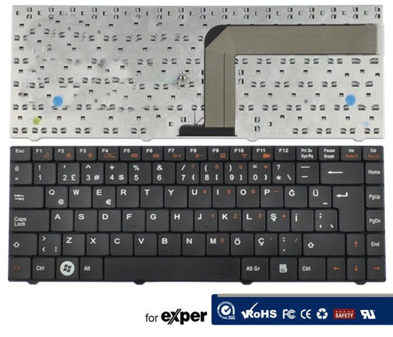 EXPER Karizma V50 V50SI1 v50si1 v50sı1 Klavye Türkçe Q-Tr Part No: V092328EK1  V092328BK1