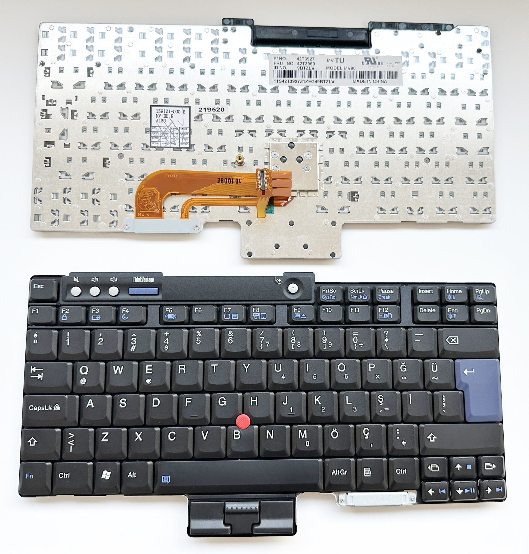 IBM Lenovo ThinkPad T60, T60p, T61, T61p R60, R60e, R60i R61, R61e, R61i Z60, Z60m, Z60t Z61, Z61e, Z61m, Z61t T400, T500 R400, R500 W500, W700, W700ds Türkçe Klavye Tuş Takımı