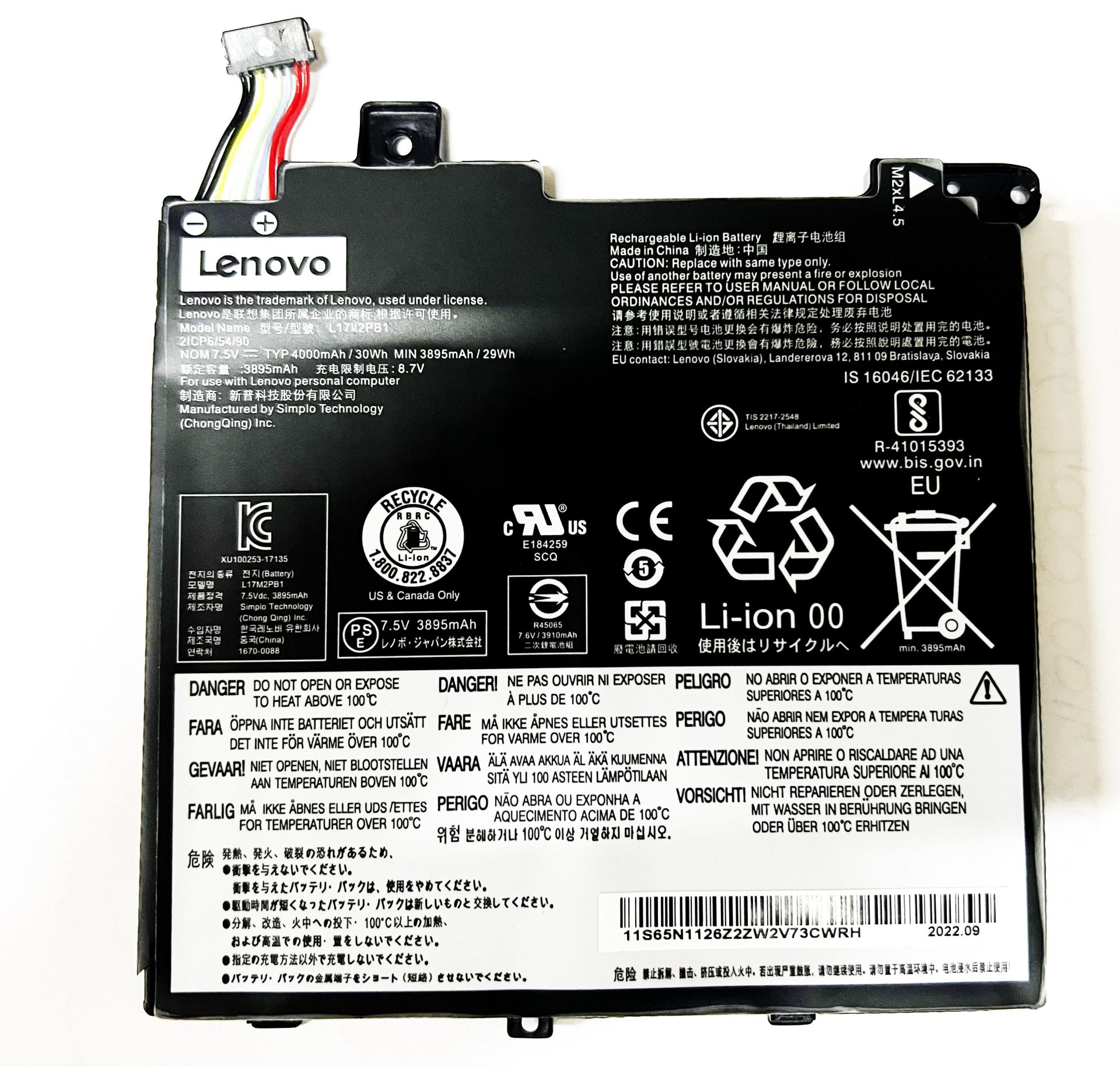 Lenovo ideapad V330-14IKB 81B0, V330-14ARR 81B1  V130-14IGM 81HM V130-14IKB 81HQ L17M2PB1 L17C2PB1 L17L2PB1 Batarya Pil Orjinal