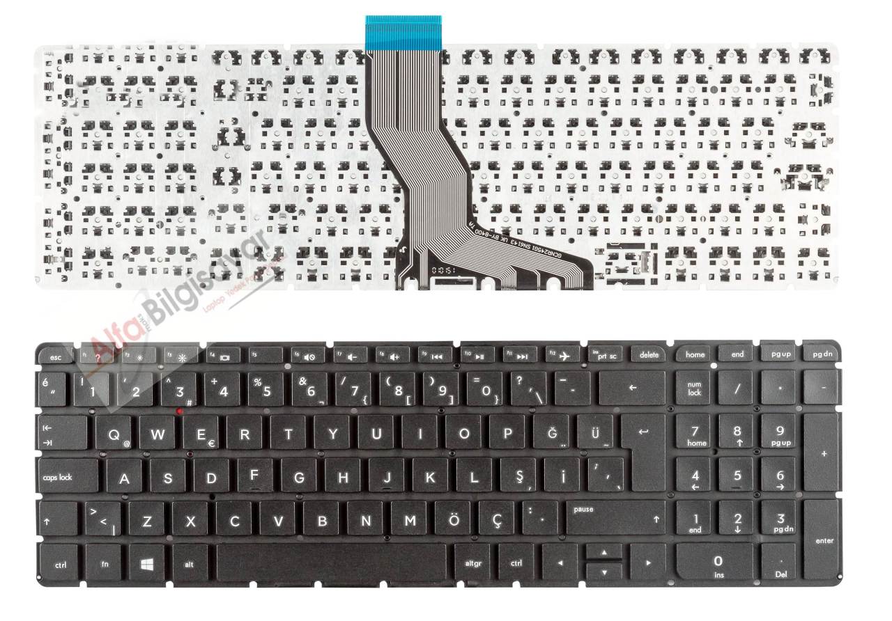HP 15-AB, 15-AX, 15-AS, Gaming 15-AK, 15-AU, 15-BC, 15-Bk, 15-Aw, 15-bj 15-ae 17-g 17-r ,X360 15-w, OMEN 17-w, x360 15-bk, 15-an, Tpn-c122 TPN-Q159, TPN-Q172, TPN-Q173, TPN-Q162, Klavye Tuş Takımı Siyah