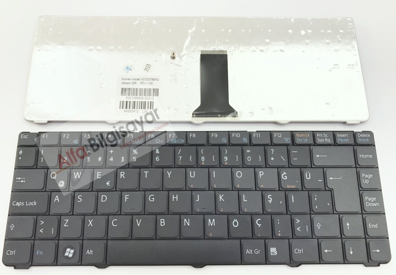 Sony Vaio VGN-NR, VGN-NS PCG-7112L PCG-7133L PCG-7Z2L   PCG-7141L PCG-7142L PCG-7151L  PCG-7152L PCG-7141M NSK-S6101 Serisi Klavye TuşTakımı Q-TürkçePCG-7151M PCG-7153M PCG-7154M PCG-7161M PCG-7162M