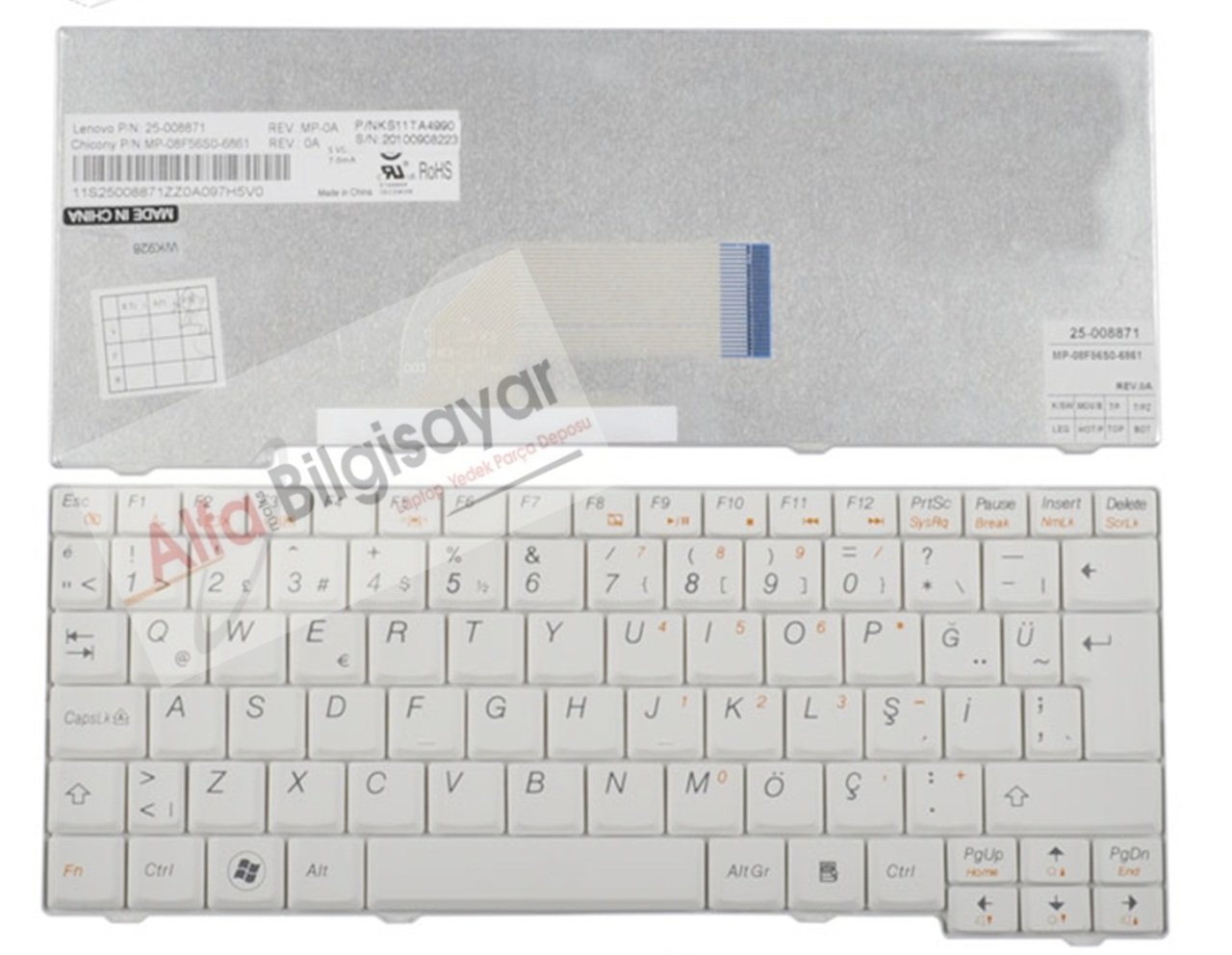 Lenovo Ideapad S10-2 20027 2957 ideapad s11  Klavye Tuştakımı  Part No: 25-008449 Mp-08F56tq-6861 Mp-08F56s0