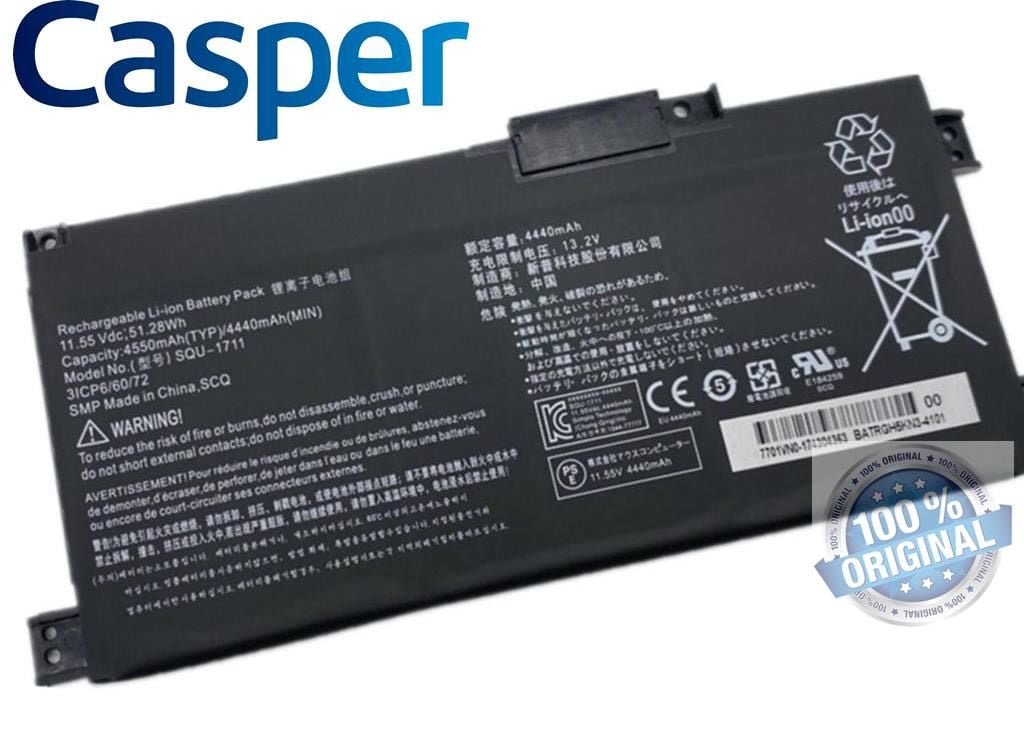 Casper Excalibur G770 Serisi  SQU-1711 SQU-1718 3ICP6/60/72 Thunderobot 911Air, 911Targa, G7000M, G8000M batarya pil orjinal