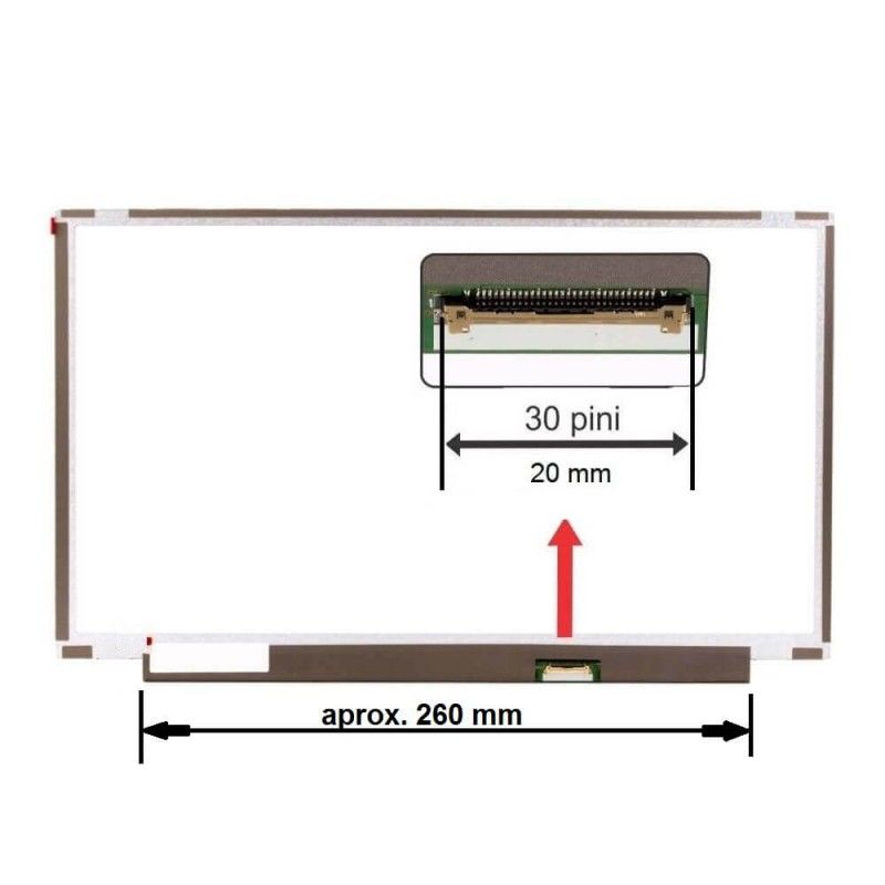 Lenovo 15.6 inç Dar kasa N156HCA-EAC, B156HAN06.2, NT156FHM-N43 v8.0 B156HTN06.2 n156hga-ea3 c3, NV156FHM-N48 v8.0, B156HAN02.1 LP156WFH SP LP156WFE SP NV156FHM-N69 N156HCE-EN1 N156HCA-EAC NV156FHM-N4S NT156FHM-N43 MNF601BS1-1 260mm Devre Uzunluğu