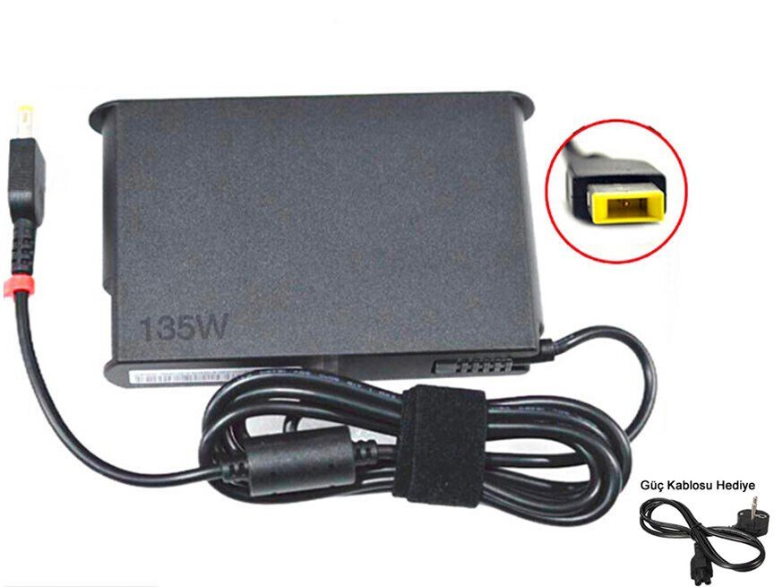 Lenovo 20v 6.75a 135w Dikdörtgen Pinli Uç Usb Tip Adaptör Şarj Cihazı 135w ADL135NLC3A,  ADL135NDC3A Adl135ndc2a, Adl135ndc3a, Adl135nlc2a, Adl135nlc3a