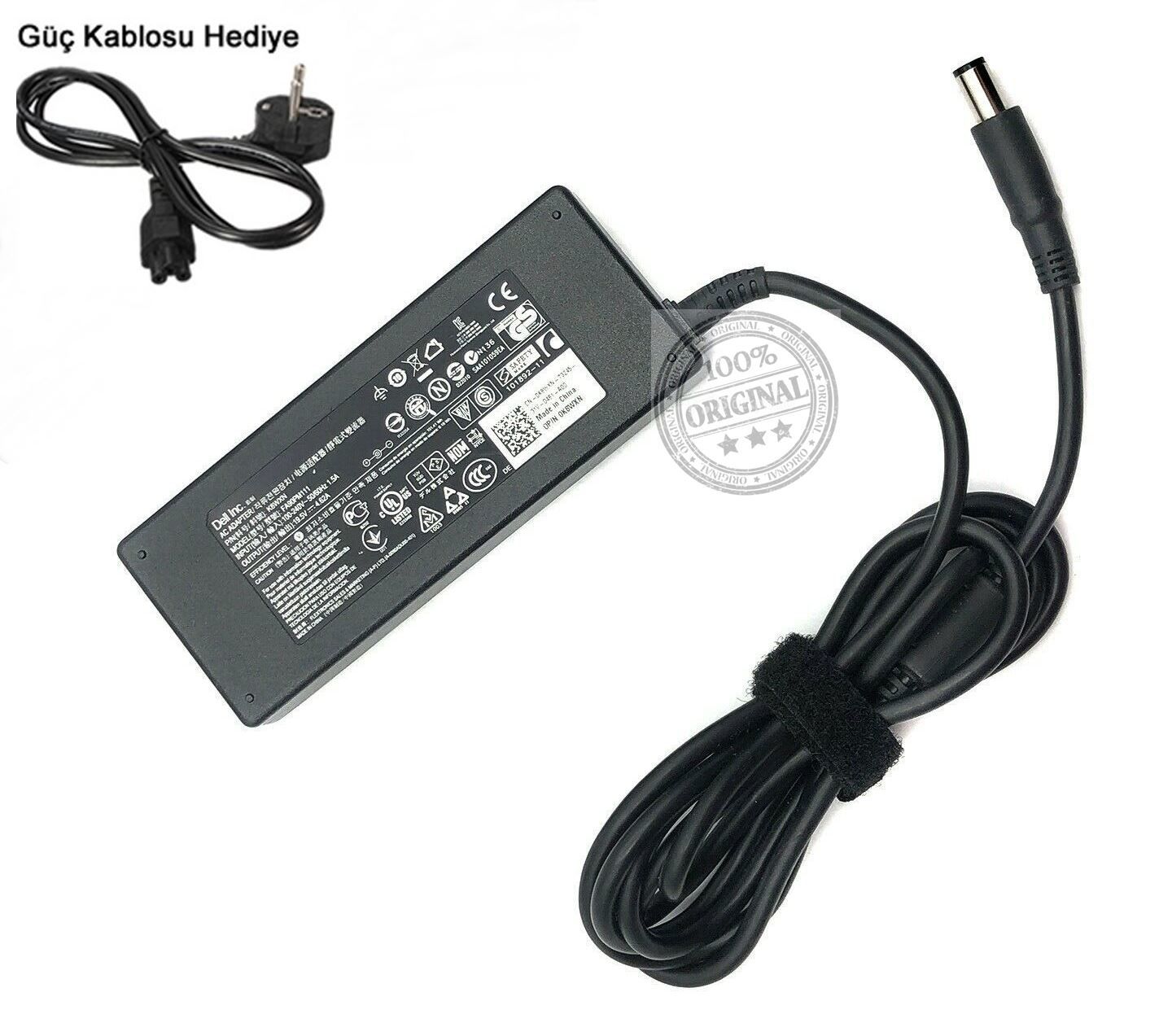 Dell Orjinal 19.5v 4.62A 90w Adaptör Şarj Cihazı - LA90PM111 6KXKH PA-10 PA-3E DA90PM111 AA90PM111, YD9W8, PA-1900-32D, 0W6KV, ADP-90LD D, Y808G, Y807G, D094H, C120H, DA90PE1-00, WK890, 330-1825, NN236, 330-1826, 330-1827, 330-1828, PA-3E, PA-2E, PA-10