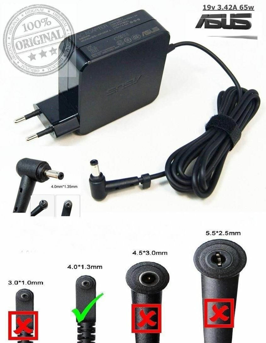 Asus vivobook Orjinal Uç 19V 3.42A 65W 4.0x1.35mm  X540 X541 X553 S432f ZenBook  UX303 UX305 Taichi 21 31, X540 X541 X542 x553 f541 R541 a541 X553 X556 X202 TP300 D509 D515 X409 X509 X415 X512 x515m pa-1650-33 AD2108020 Ultrabook Adaptör Şarj Cihazı