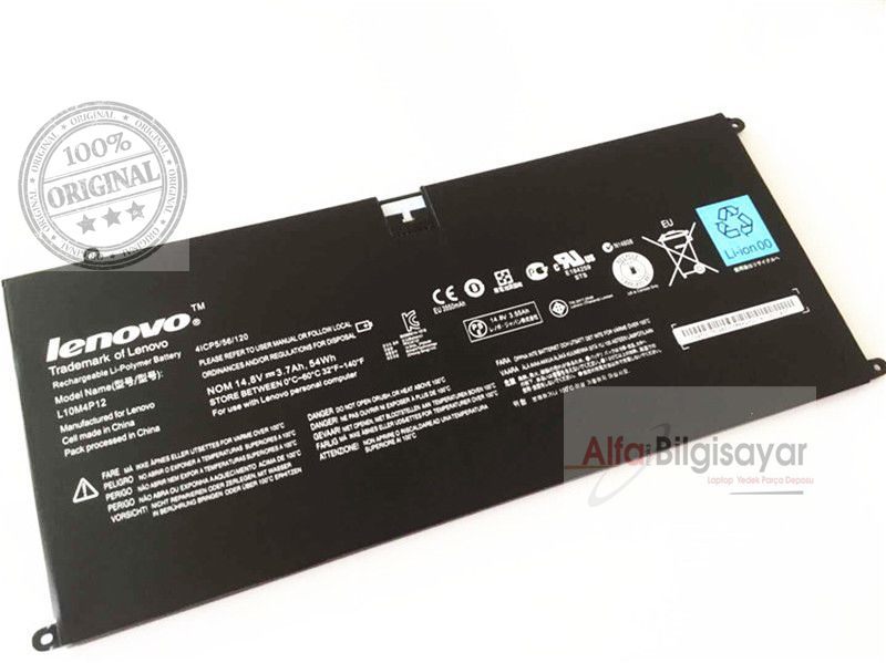 Lenovo Yoga 13, Yoga13 20265,20175,22191, U300, U300s L10M4P12 Batarya Orjinal Pil