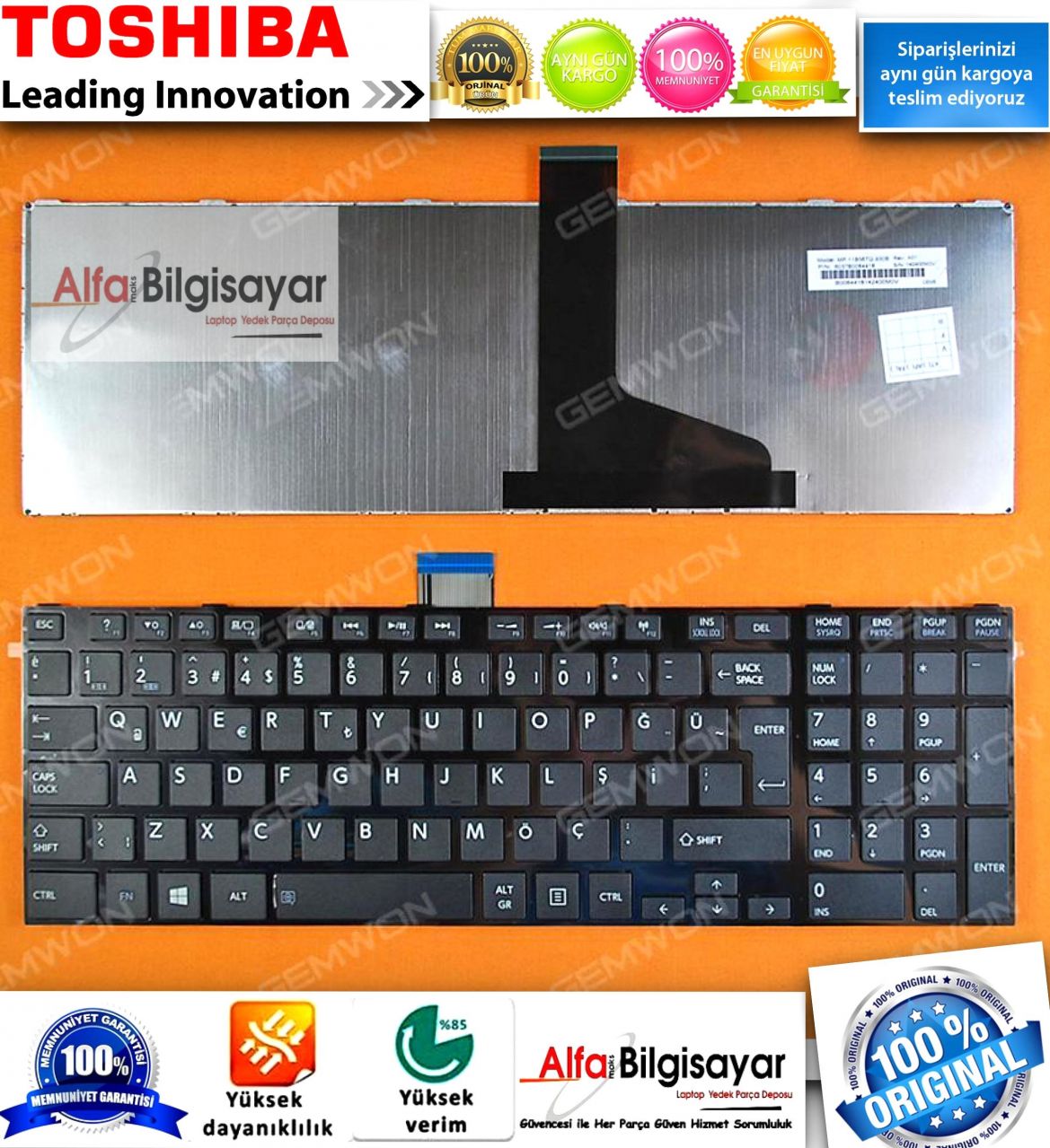 Toshiba Satellite L950 L950D L955 L955D Klavye Tuş Takımı