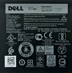 Dell Orjinal 6Gtpy 4GVGH 04GVGH Gpm03 Xps P56F 15-9550 9550 9560 9570 P56F P83F P84F 9550 9560 7590 Inspiron P84F 7591 Vostro 7590 P83F Precision P56F 5540 M5510 M5540 15-5510 Cp6Df 0M7R96 1P6KD 01P6KD Batarya Xps P56F003 P56F001 P84f001 P56f002