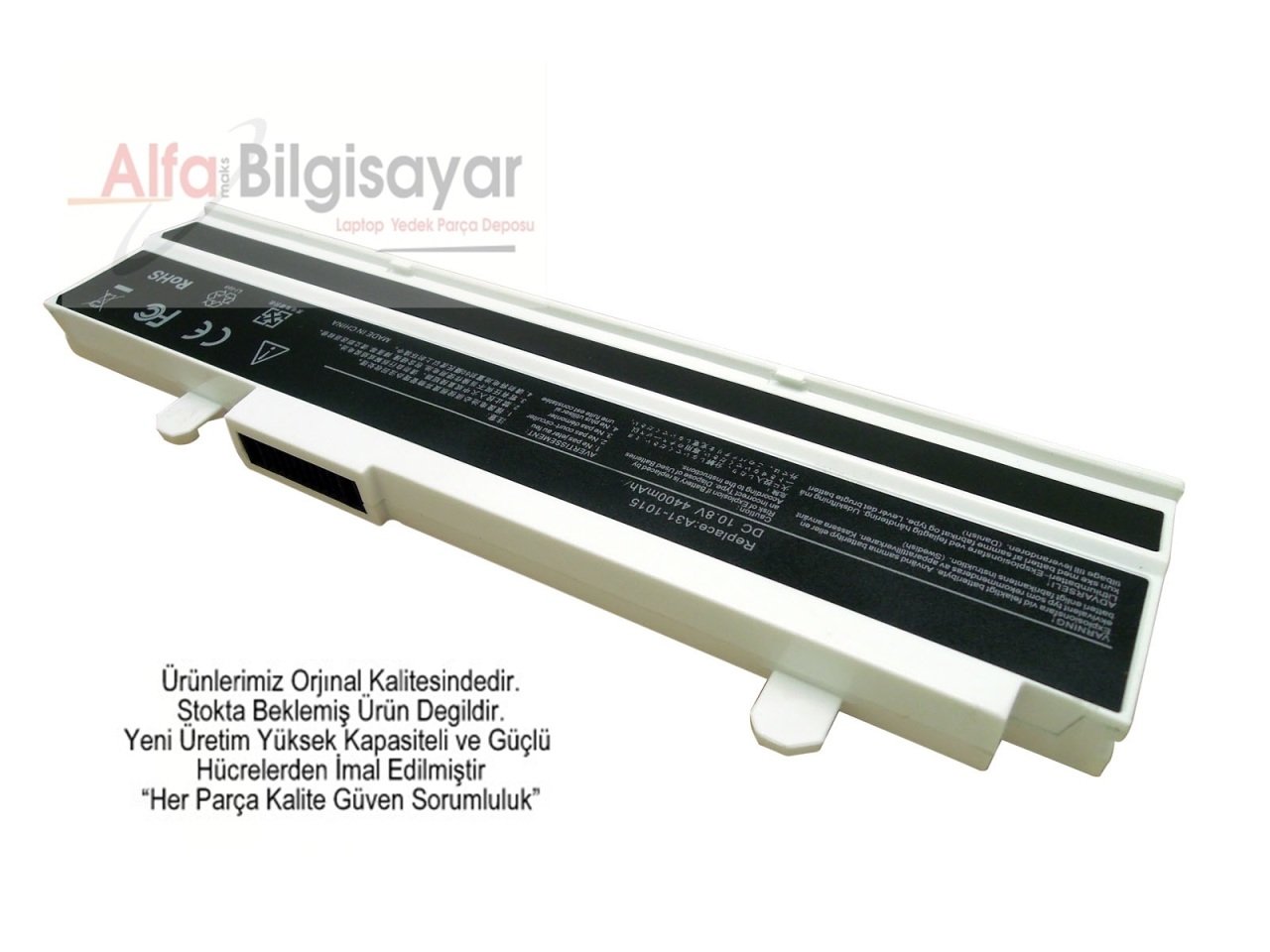 Asus beyaz renk A32-1015, A31-1015, AL31-1015, AL32-1015 Asus Eee PC 1011 Pil, Asus Eee PC 1015 Pil, Asus Eee PC 1016 Pil, Asus Eee PC 1215 Pil, Asus Eee PC R011 Pil, Asus Eee PC R051 Pil, Asus Eee PC VX6 Pil, Asus Eee PC VX65 Laptop Pil Batarya Beyaz