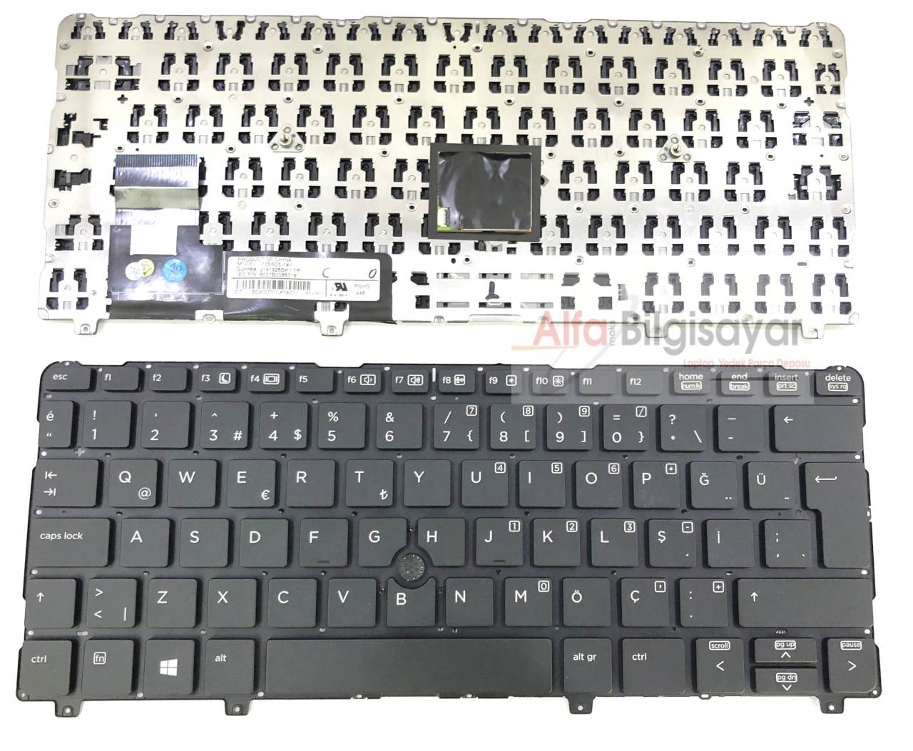 HP Elitebook 820 G1, 820 G2, 720 G1, 720 G2, 725 G2    Klavye Keyboard Tuştakımı