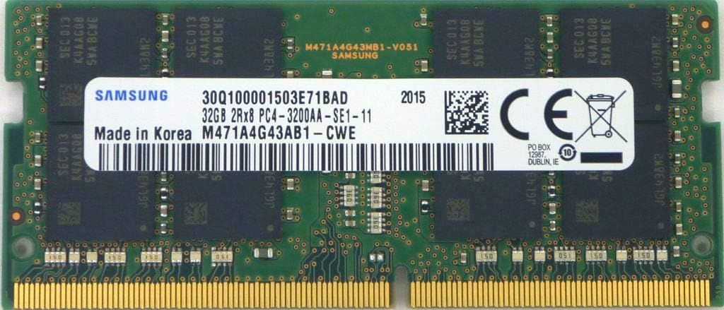 Samsung Notebook Laptop M471A4G43AB1-CWE 32GB DDR4 3200MHz PC4-25600 1.2V 2Rx8 260-Pin SODIMM RAM