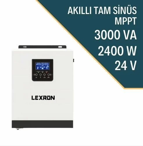 Lexron LXM2400 3KVA/2400W MPPT 24V AKILLI İNVERTER