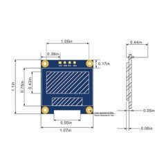 128x64 Oled Lcd 0.96 Mavi