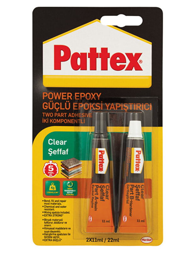 Pattex Epoksi Yapıştırıcı Şeffaf 2x11 ml