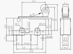 Micro Switch Lehim Bacak (Makaralı)