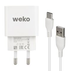 Weko WK-21435 2.1 Amper Şarj Başlığı ve Type C Kablo