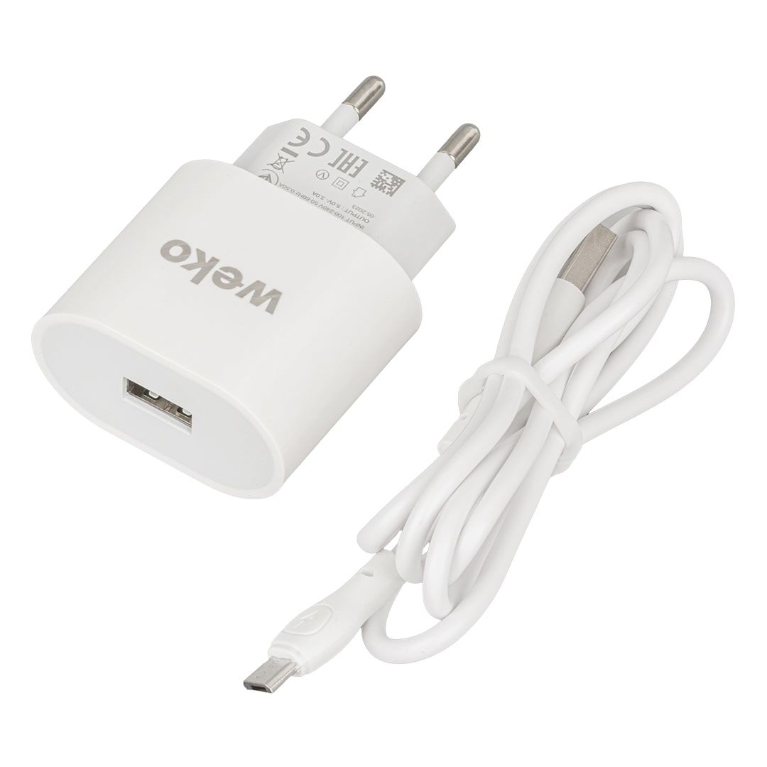 Weko WK-21441 3 Amper Şarj Başlığı ve Micro Usb Kablo