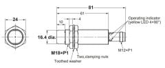 E2B-M18LN16-M1-B1 M18 PNP/NO İndüktif Sensör