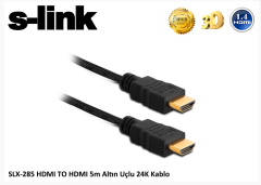 S-LİNK SLX-285 Altın Kaplama Örgülü Full HD HDMI Kablo 5 Metre