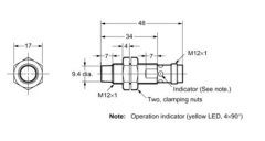 E2A-M12KN08-M1-C1 M12 8mm NPN NO 12-24VDC M12 Konnektörlü İndüktif Sensör OMRON