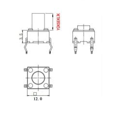 TAC SWITCH 12X12 5MM