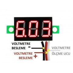 Voltmetre 0.36 4-30V Kırmızı
