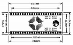 0.8MM TQFP20283644 SMD-Dip Dönüştürücü Kartı