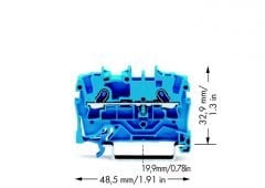 WAGO 2001-1204 İki İletkenli Klemens Mavi