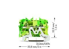 WAGO 2002-1207 Topraklamalı Sarı-Yeşil Klemens