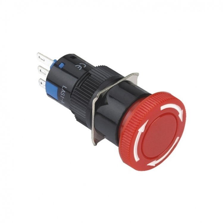 Onpow LAS1-AY-22TS 16mm Acil-Stop Buton Bas-Çevir 2NO/2NC