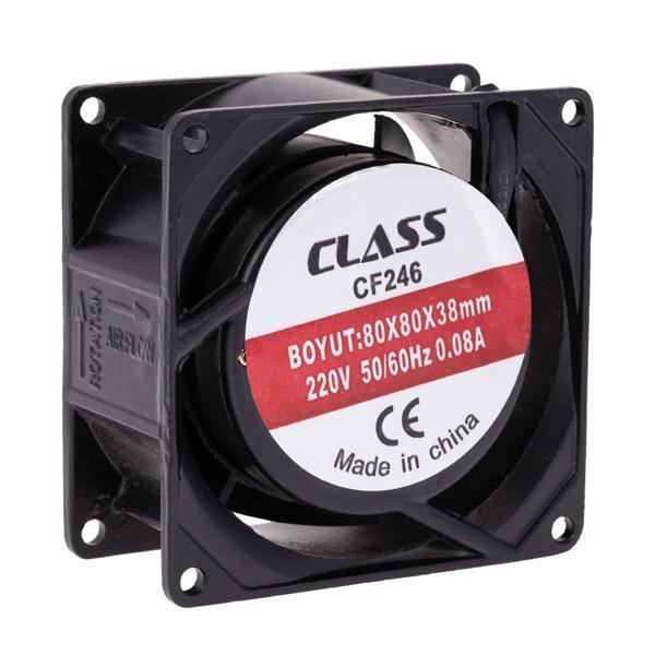 Class CF 246 80X80X38 AC 220V Aksiyel Fan