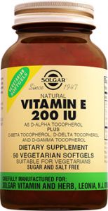 Solgar Vitamin E 200 IU Vegetarian Softgels 50 Bitkisel Softjel