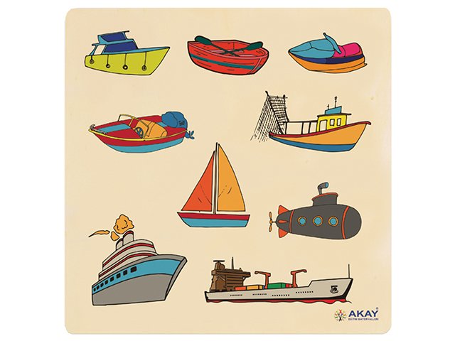 Ahşap Puzzle Deniz Taşıtları  30x30.