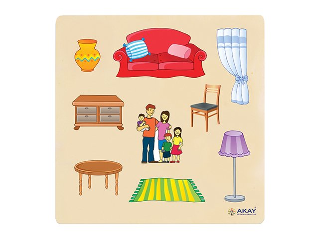 Ahşap Puzzle Evimiz  30x30.
