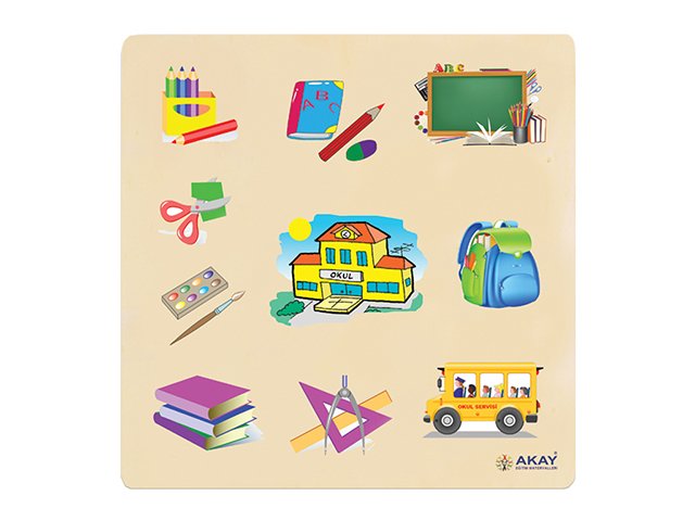 Ahşap Puzzle Okulum  30x30.